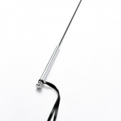 Черный кожаный стек с гладкой ручкой - 55 см. - Crazy Handmade - купить с доставкой в Екатеринбурге