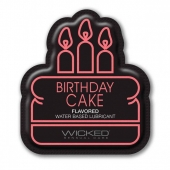 Лубрикант на водной основе со вкусом торта с кремом Wicked Aqua Birthday cake - 3 мл. - Wicked - купить с доставкой в Екатеринбурге