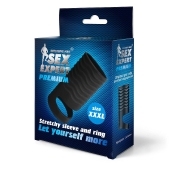 Черная открытая насадка на пенис с кольцом для мошонки XXXL-size - 9,9 см. - Sex Expert - в Екатеринбурге купить с доставкой