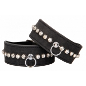 Черные поножи Diamond Studded Ankle Cuffs - Shots Media BV - купить с доставкой в Екатеринбурге