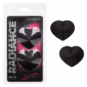 Черные пэстисы в форме сердечек Heart Pasties - California Exotic Novelties - купить с доставкой в Екатеринбурге