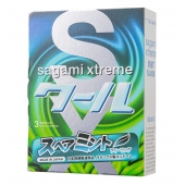 Презервативы Sagami Xtreme Mint с ароматом мяты - 3 шт. - Sagami - купить с доставкой в Екатеринбурге