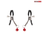 Серебристые зажимы на соски с шариками - Notabu - купить с доставкой в Екатеринбурге