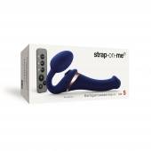 Синий безремневой страпон Multi Orgasm Size S с клиторальной стимуляцией - Strap-on-me - купить с доставкой в Екатеринбурге