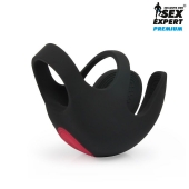Черная вибронасадка на пенис и мошонку Sex Expert - Sex Expert - в Екатеринбурге купить с доставкой
