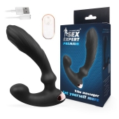 Черный вибромассажер простаты Sex Expert - 14,5 см. - Sex Expert - в Екатеринбурге купить с доставкой