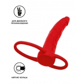 Красная насадка на пенис для двойного проникновения Black Red - 16,5 см. - ToyFa - купить с доставкой в Екатеринбурге