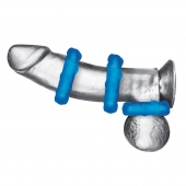 Комплект из трех голубых эрекционных колец 3-Pack Ribbed Rider Cock Ring Set - BlueLine - в Екатеринбурге купить с доставкой
