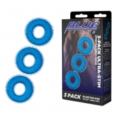 Комплект из трех голубых колец для эрекции 3-Pack Ultra-Stim Stretch Cock Rings - BlueLine - в Екатеринбурге купить с доставкой