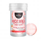 Лубрикант на масляной основе Hot Ball Beija Muito с ароматом клубники и шампанского (2 шарика по 3 гр.) - HotFlowers - купить с доставкой в Екатеринбурге