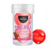 Лубрикант на масляной основе Hot Ball Beija Muito с ароматом шоколада и клубники (2 шарика по 3 гр.) - HotFlowers - купить с доставкой в Екатеринбурге