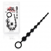 Черные силиконовые анальные бусы Silicone Anal Beads - 30 см. - All About Anal