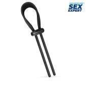 Черный ремень-лассо для усиления эрекции - Sex Expert - в Екатеринбурге купить с доставкой