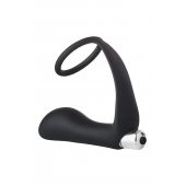 Черное эрекционное кольцо с вибропробкой Vibrating Anal Plug With Cockring - Dream Toys - в Екатеринбурге купить с доставкой