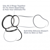 Набор из трех черных эрекционных колец Silicone 3-Ring Stamina Set - Pipedream - в Екатеринбурге купить с доставкой