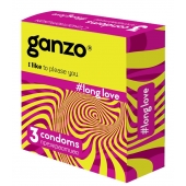 Презервативы с анестетиком для продления удовольствия Ganzo Long Love - 3 шт. - Ganzo - купить с доставкой в Екатеринбурге