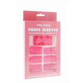 Набор из 7 розовых насадок на пенис ONE-A-DAY PENIS SLEEVES PINK - Seven Creations - в Екатеринбурге купить с доставкой