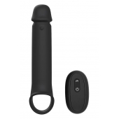 Черная насадка-удлинитель с вибрацией Vibrating Extender With Remote - Dream Toys - в Екатеринбурге купить с доставкой