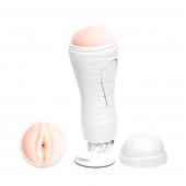 Мастурбатор-вагина Flora White с присоской и 12 режимами вибрации - Baile - в Екатеринбурге купить с доставкой