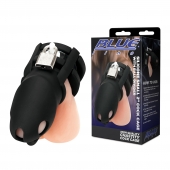 Черная клетка для пениса Silicone Small 2 in Cock Cage With Ball Divider - BlueLine - купить с доставкой в Екатеринбурге