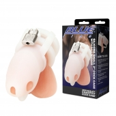 Белая клетка для пениса Silicone Small 2 in Cock Cage With Ball Divider - BlueLine - купить с доставкой в Екатеринбурге