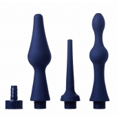 Набор из 3 универсальных насадок для анального душа Universal 3 Piece Silicone Enema Attachment Set - XR Brands - купить с доставкой в Екатеринбурге