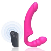 Розовый безремневой страпон Straples Strap-On Dildo - Erokay - купить с доставкой в Екатеринбурге