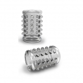 Прозрачная насадка на пенис с шишечками STAY HARD COCK SLEEVE 02 CLEAR - Blush Novelties - в Екатеринбурге купить с доставкой