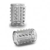 Прозрачная насадка с шипами и шишечками STAY HARD COCK SLEEVE 03 CLEAR - Blush Novelties - в Екатеринбурге купить с доставкой