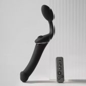 Черный безремневой вибрострапон Strap-On-Me Multi Orgasm Size XL - Strap-on-me - купить с доставкой в Екатеринбурге