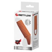 Телесная насадка на пенис с ребрышками и подхватом мошонки - Baile - в Екатеринбурге купить с доставкой