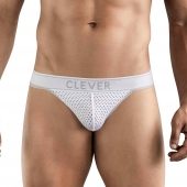 Белые перфорированные трусы-тонги Clever Ambar Thong - Clever Masculine Underwear купить с доставкой