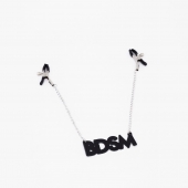 Зажимы на соски с кожаной подвеской BDSM - Crazy Handmade - купить с доставкой в Екатеринбурге