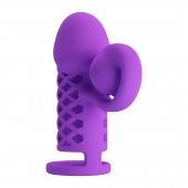 Фиолетовая вибронасадка с клиторальным отростком Harden - Baile - в Екатеринбурге купить с доставкой
