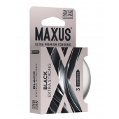 Черные утолщенные презервативы MAXUS Extra Strong с железным кейсом - 3 шт. - Maxus - купить с доставкой в Екатеринбурге