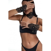 Фигурный набор для БДСМ-игр с узорами и золотистой фурнитурой - Crazy Handmade - купить с доставкой в Екатеринбурге