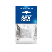 Прозрачное эластичное эрекционное кольцо с 6 шариками - Sex Expert - в Екатеринбурге купить с доставкой