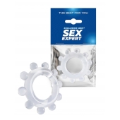 Прозрачное эрекционное кольцо со стимулирующими шариками - Sex Expert - в Екатеринбурге купить с доставкой