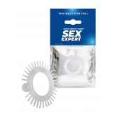 Эластичное эрекционное кольцо с шипиками и шариком - Sex Expert - в Екатеринбурге купить с доставкой