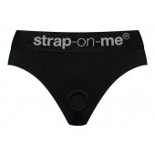Черные трусики для насадок Heroine Lingerie Harness - size XL - Strap-on-me - купить с доставкой в Екатеринбурге