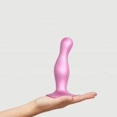 Розовая насадка Strap-On-Me Dildo Plug Curvy size M - Strap-on-me - купить с доставкой в Екатеринбурге