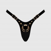 Черный пояс для фиксации насадок Strap-On-Me Leatherette Harness Fabulous - Strap-on-me - купить с доставкой в Екатеринбурге