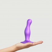 Фиолетовая насадка Strap-On-Me Dildo Plug Curvy size S - Strap-on-me - купить с доставкой в Екатеринбурге