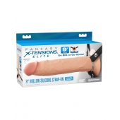 Телесный пустотелый фаллопротез 9’’ Hollow Silicone Strap-On - 24,1 см. - Pipedream - купить с доставкой в Екатеринбурге