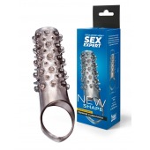 Дымчатая насадка на пенис с шипами и выпуклостями - 12 см. - Sex Expert - в Екатеринбурге купить с доставкой