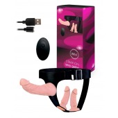 Женский страпон с 3 насадками и вибрацией - Erowoman-Eroman - купить с доставкой в Екатеринбурге