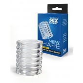 Прозрачная сквозная насадка на пенис с ребрышками - Sex Expert - в Екатеринбурге купить с доставкой