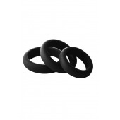 Набор из 3 черных эрекционных колец Smooth Silicone Cockring Pack - Dream Toys - в Екатеринбурге купить с доставкой