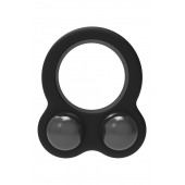 Черное эрекционное кольцо с утяжелителями Cockring Dual Weight - Dream Toys - в Екатеринбурге купить с доставкой