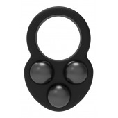 Черное эрекционное кольцо с утяжелителями - Dream Toys - в Екатеринбурге купить с доставкой